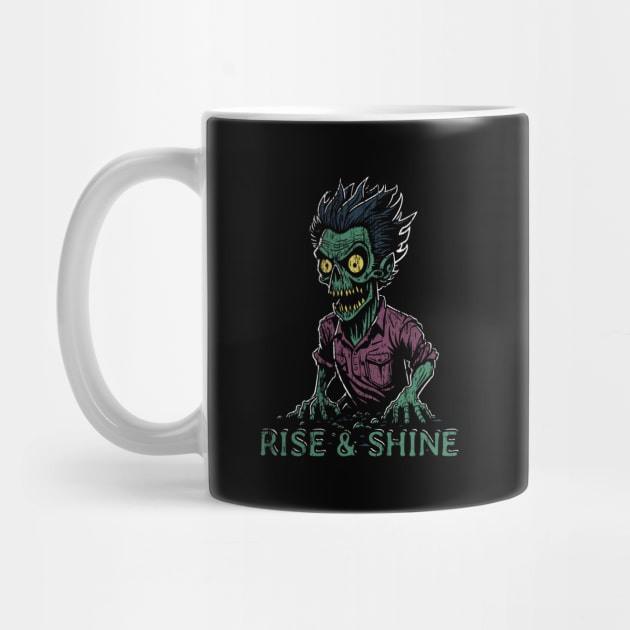 Rise and Shine Zombie distressed by NeverDrewBefore